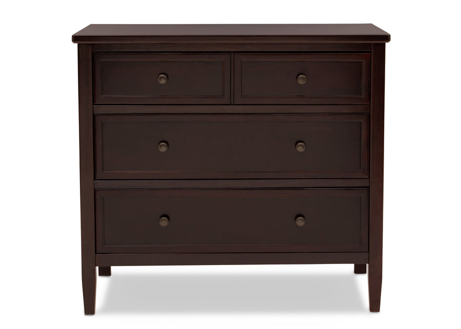 Dark brown dresser with four drawers on a white background 30-Epic 3 Drawer Dresser