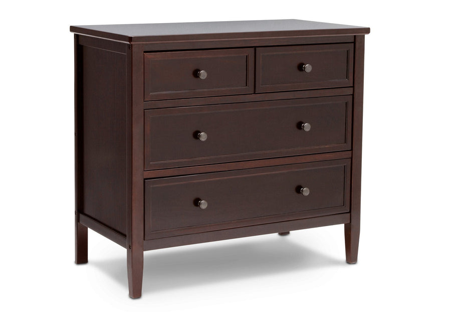 Dark wood dresser with four drawers on a white background 28-Epic 3 Drawer Dresser