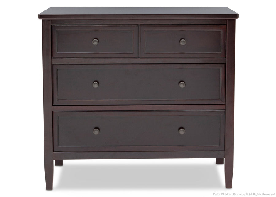 Delta Children Dark Chocolate (207) Epic 3 Drawer Dresser Front View d1d 21-Epic 3 Drawer Dresser