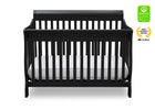 Black (001) 2-Canton 4-in-1 Crib