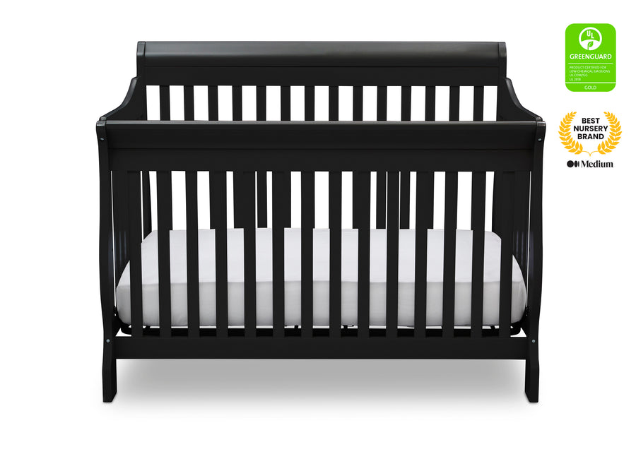 Black (001) 2-Canton 4-in-1 Crib