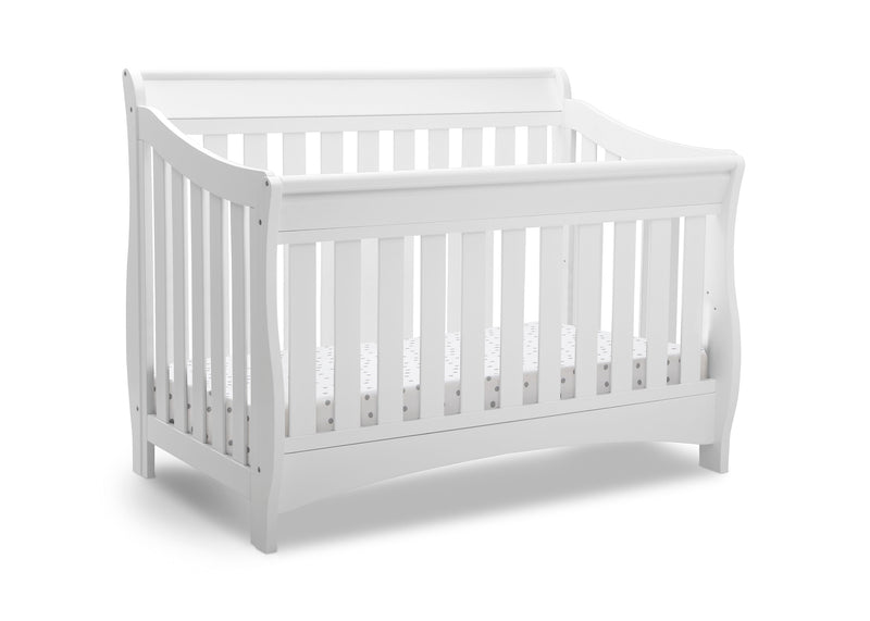 White crib on a white background