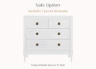 Bianca White (130) 5-Heritage 4 Drawer Dresser with Changing Top and Interlocking Drawers