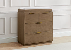 Aged Oak (845) 5-Forever 4 Drawer Dresser with Changing Top and Interlocking Drawers - Naturals Collection