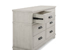 Rustic Mist (1373) 4-Asher 6 Drawer Dresser with Changing Top and Interlocking Drawers