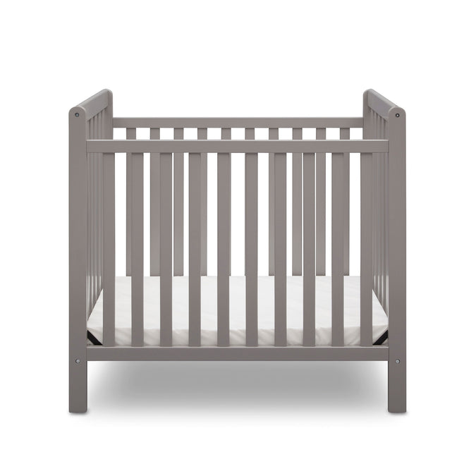 DCB: Grey (026) 15-Classic Mini Crib with 2.75-inch Mattress - Convertible to Twin Bed