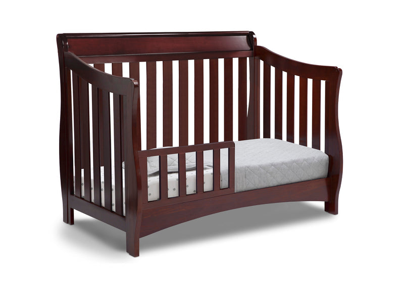 Wooden crib with a gray cushion on a white background 25-Bentley 'S' Series 4-in-1 Crib