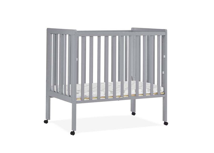Grey (026) 9-Lee Portable Folding Mini Crib with 1.5-Inch Mattress