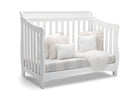 White crib with bedding on a white background 18-Bentley 'S' Series 4-in-1 Crib