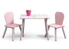 Pink (1265) 3-4-Piece Toddler Playroom Set – Includes Play Table with Dry Erase Tabletop and 6 Bin Toy Organizer with Reusable Vinyl Cling Stickers