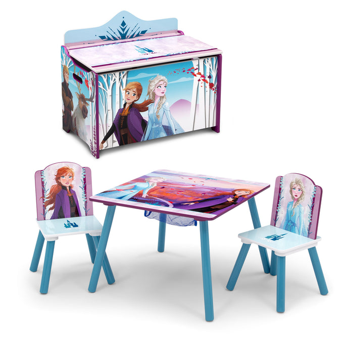 Frozen 2 (1097) 1-Frozen 4-Piece Playroom Set - Includes Table with 2 Chairs and Deluxe Toy Box
