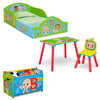 CoComelon (1224) 2-CoComelon 4-Piece Toddler Room-in-a-Box Set – Includes Sleep and Play Toddler Bed, Table, 1 Chair and Toy Box