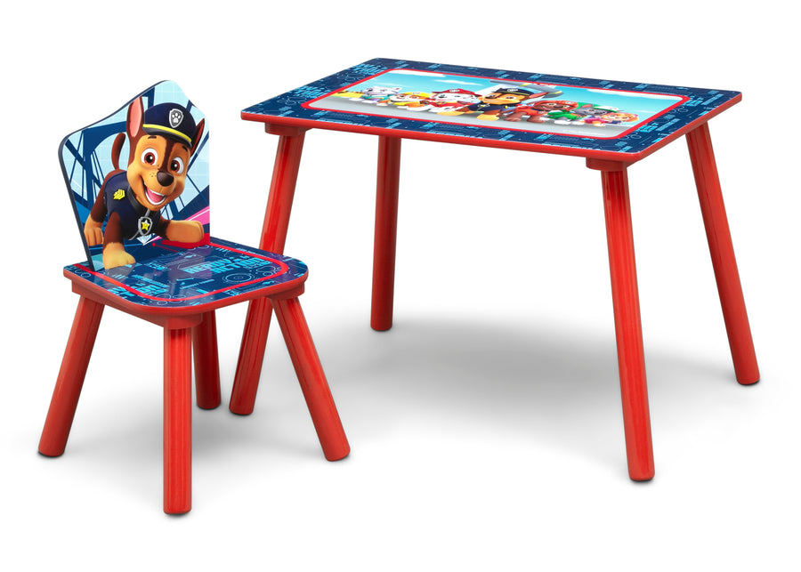 Paw Patrol (1121) 5-Paw Patrol 4-Piece Toddler Room-In-A-Box Set – Includes Sleep And Play Toddler Bed, Table, 1 Chair And Fabric Toy Box