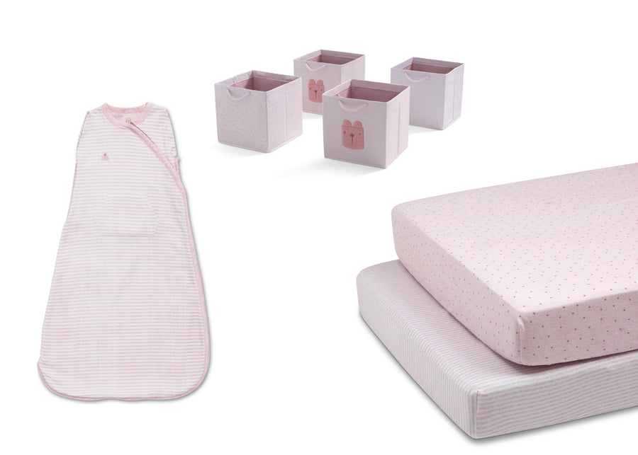 Pink (1678) 7-7-Piece Bedding, Sleep Sack & Storage Bundle