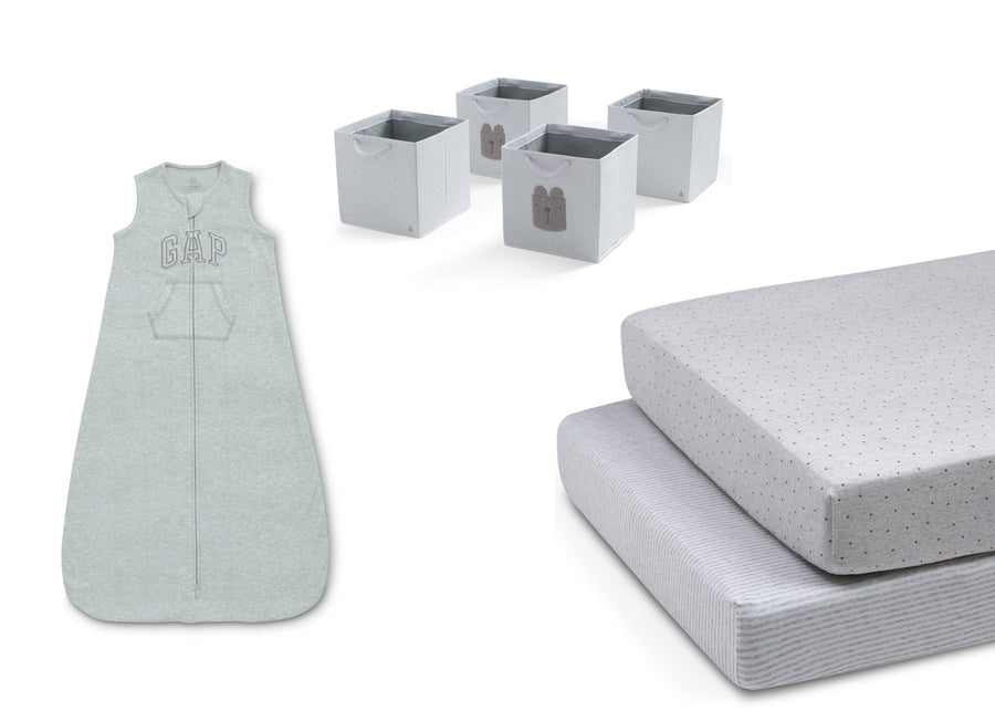 Grey (1679) 13-7-Piece Bedding, Sleep Sack & Storage Bundle