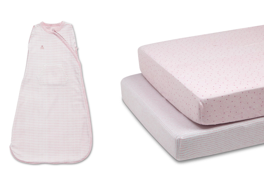 Pink (1678) 6-3-Piece Bedding & Sleep Sack Bundle