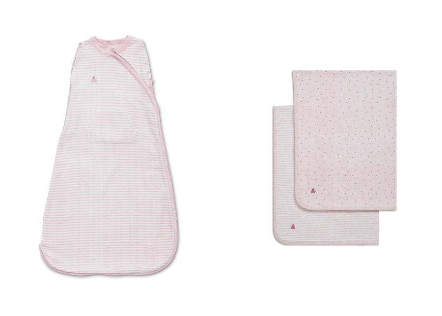 Pink (1678) 6-3-Piece Blanket & Sleep Sack Bundle