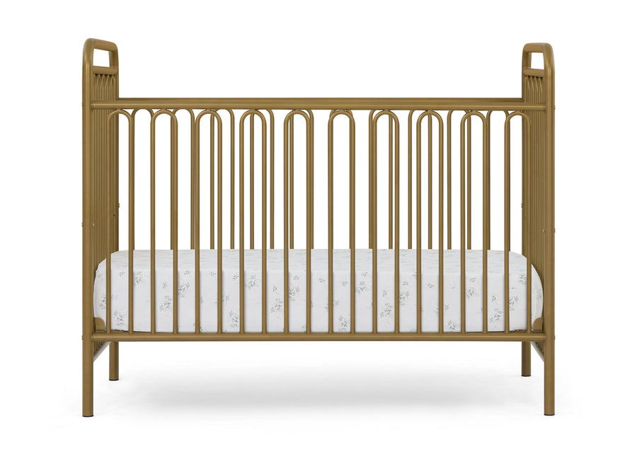 Wooden crib with a white mattress on a white background 37-Darcy 4-in-1 Convertible Metal Crib