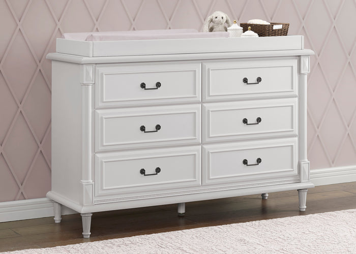 Juliette 6 Drawer Dresser with Changing Top and Interlocking DrawersMoonstruck Grey (1351)