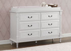 Moonstruck Grey (1351) 15-Juliette 6 Drawer Dresser with Changing Top and Interlocking Drawers