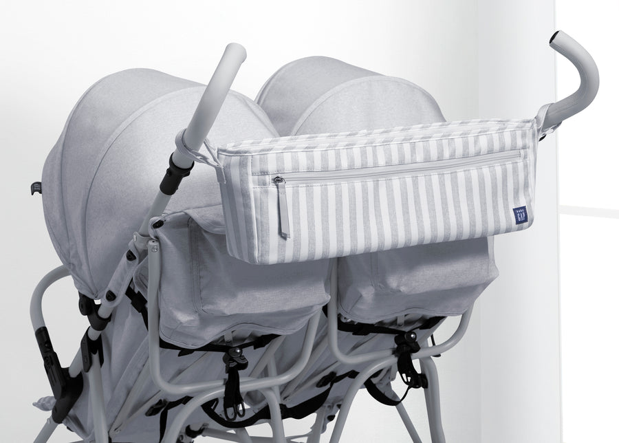 Grey Stripes (2359) 23-babyGap Classic Parent Organizer for Double Stroller