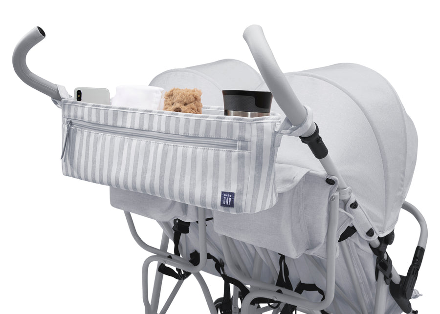 Grey Stripes (2359) 25-babyGap Classic Parent Organizer for Double Stroller