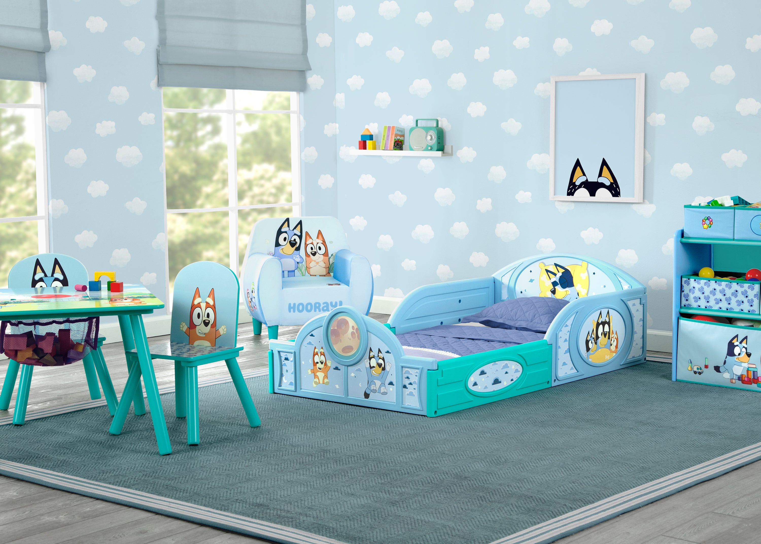 Complete The Look for Bluey Sleep and Play Toddler Bed with Built-In Guardrails