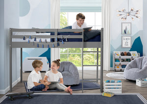 Cool Grey (1216) 0-Twin Loft Bed with Guardrail and Ladder