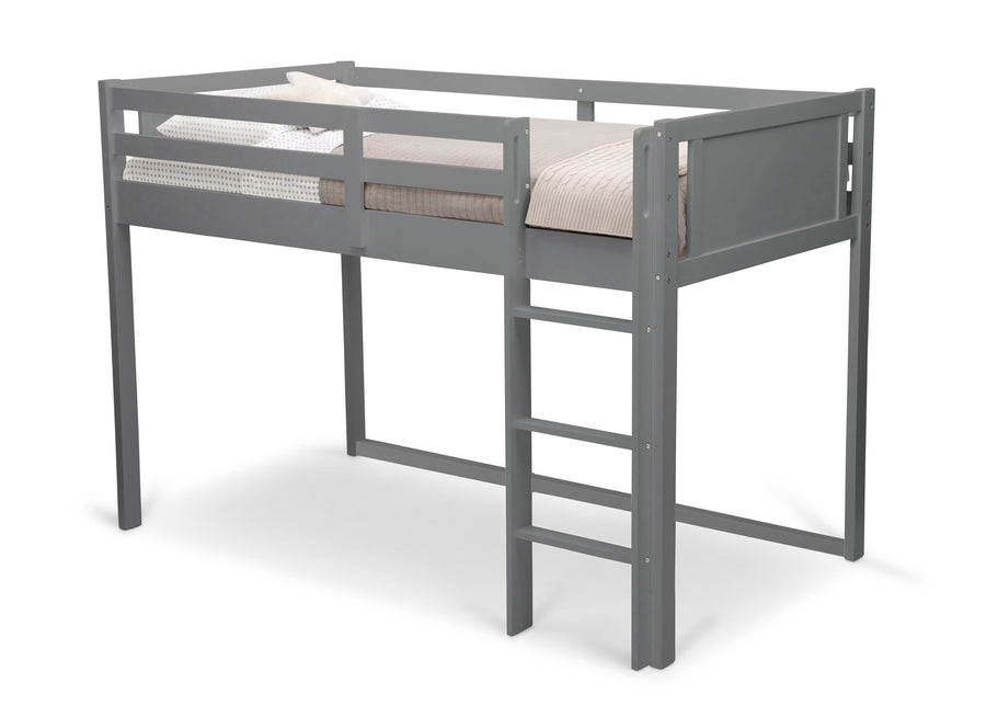 Cool Grey (1216) 3-Twin Loft Bed with Guardrail and Ladder