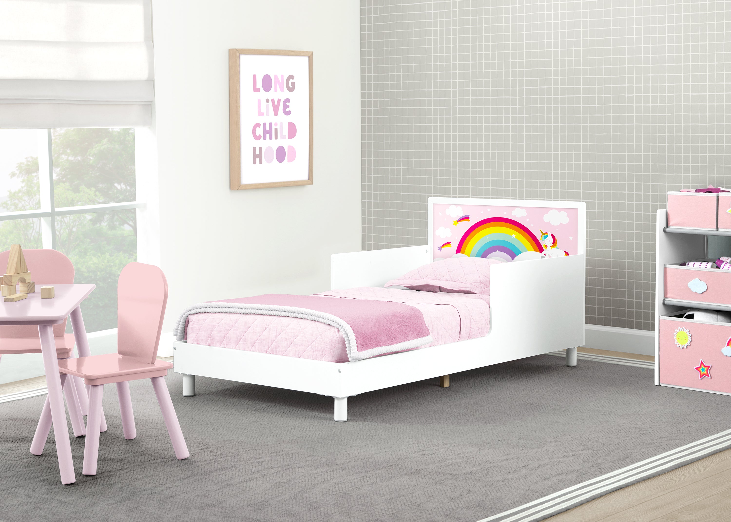 Complete The Look for Dreamer Toddler Bed (Choose from Dinosaur or Rainbow Headboard Stickers)