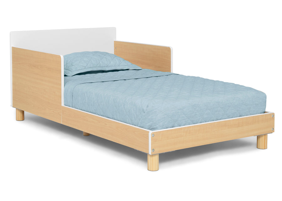 Natural with White (1685) 14-GapKids Wood Toddler Bed with Reversible Headboard