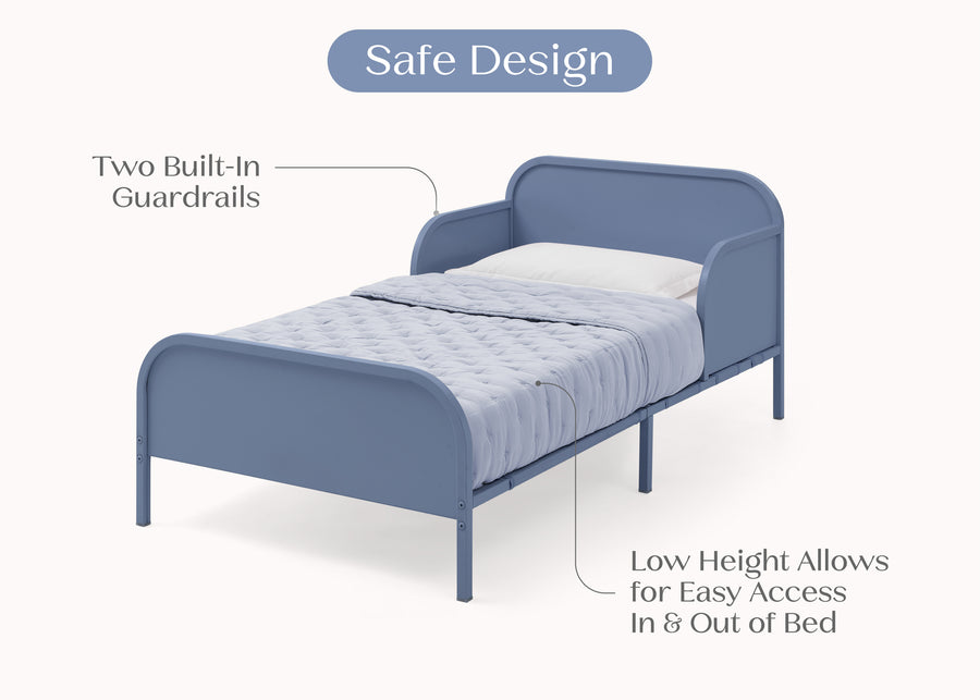 Blue (1674) 23-Magic Magnet Toddler Bed with Customizable Magnets & Built-In Book Storage