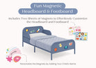 Blue (1674) 22-Magic Magnet Toddler Bed with Customizable Magnets & Built-In Book Storage