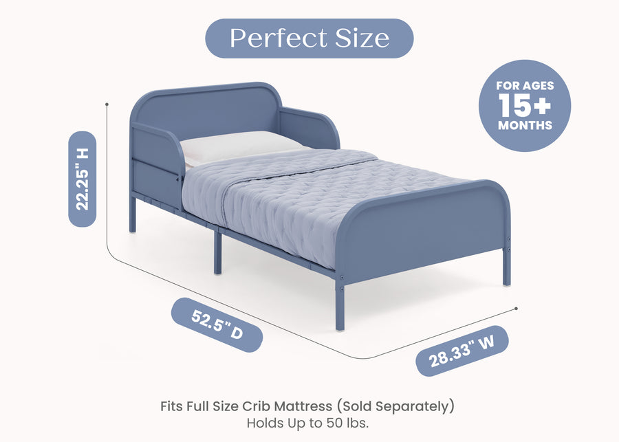 Blue (1674) 24-Magic Magnet Toddler Bed with Customizable Magnets & Built-In Book Storage