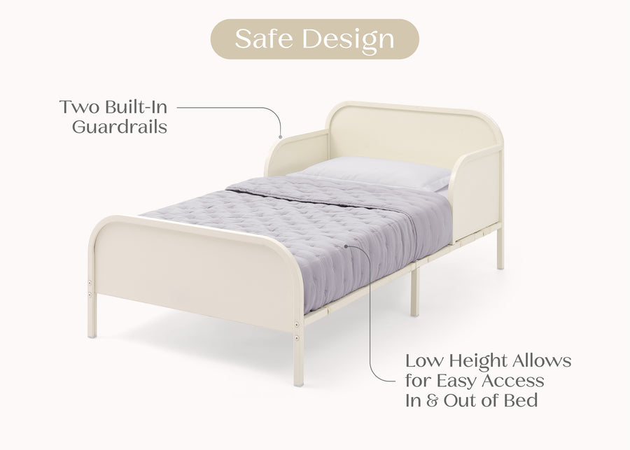 Oatmeal (1687) 11-Magic Magnet Toddler Bed with Customizable Magnets & Built-In Book Storage