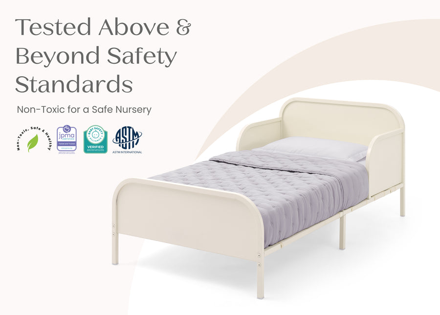 Oatmeal (1687) 13-Magic Magnet Toddler Bed with Customizable Magnets & Built-In Book Storage