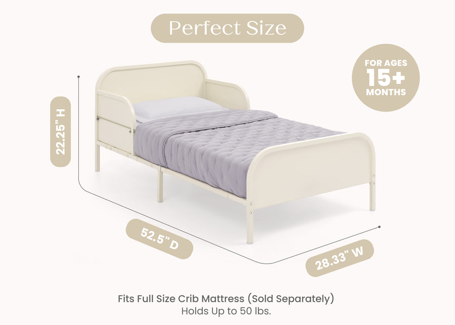 Oatmeal (1687) 12-Magic Magnet Toddler Bed with Customizable Magnets & Built-In Book Storage