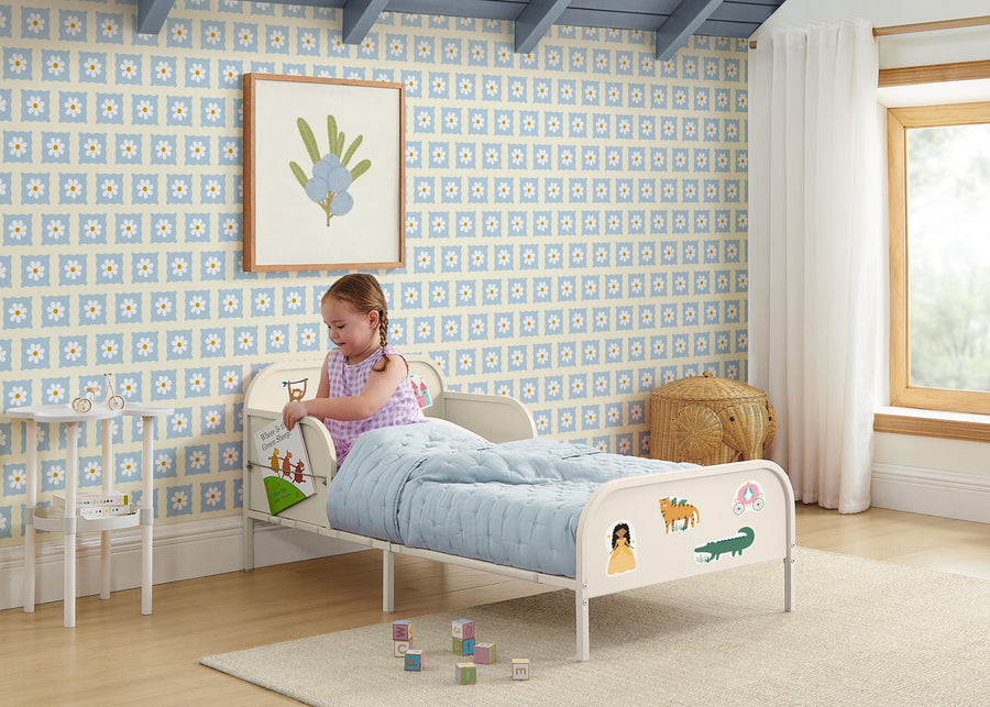 Oatmeal (1687) 9-Magic Magnet Toddler Bed with Customizable Magnets & Built-In Book Storage