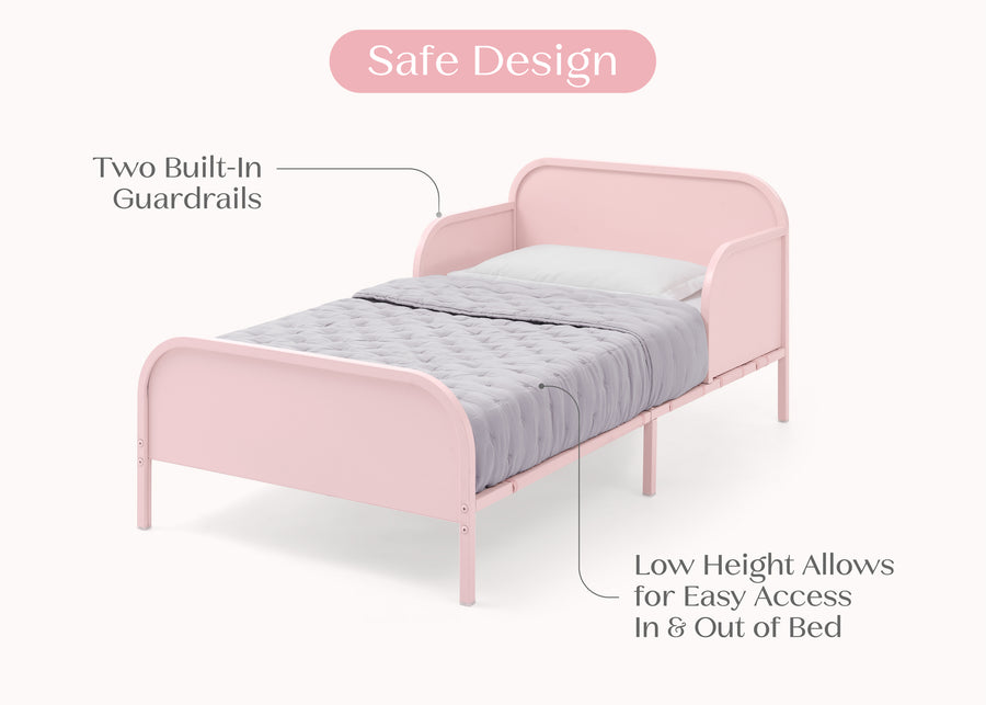 Pink (1695) 17-Magic Magnet Toddler Bed with Customizable Magnets & Built-In Book Storage