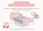 Pink (1695) 16-Magic Magnet Toddler Bed with Customizable Magnets & Built-In Book Storage