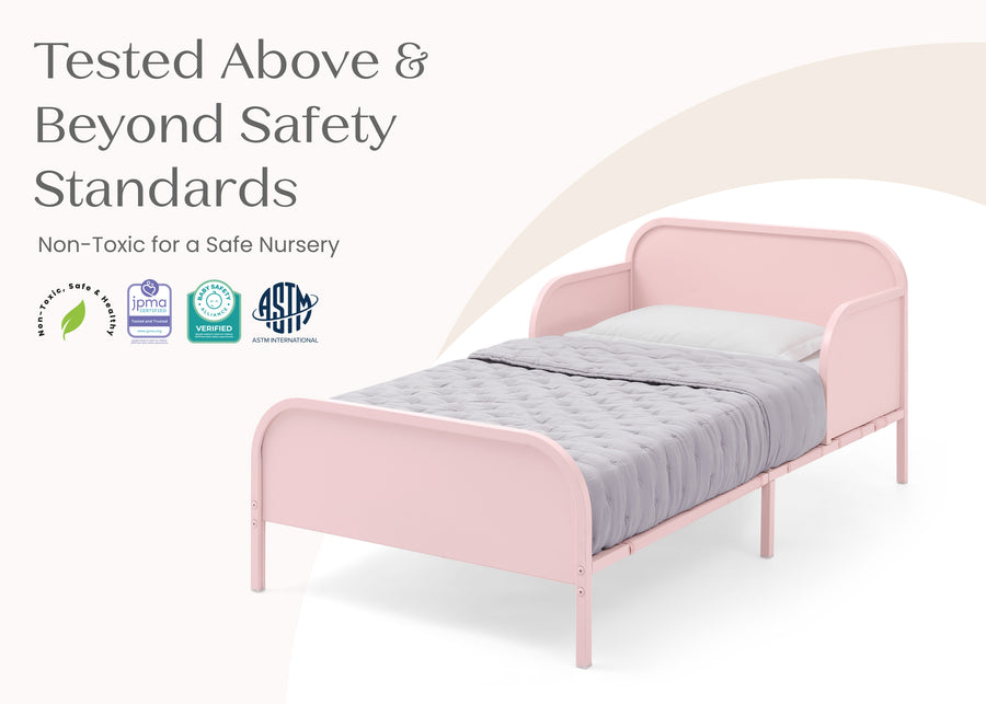 Pink (1695) 19-Magic Magnet Toddler Bed with Customizable Magnets & Built-In Book Storage