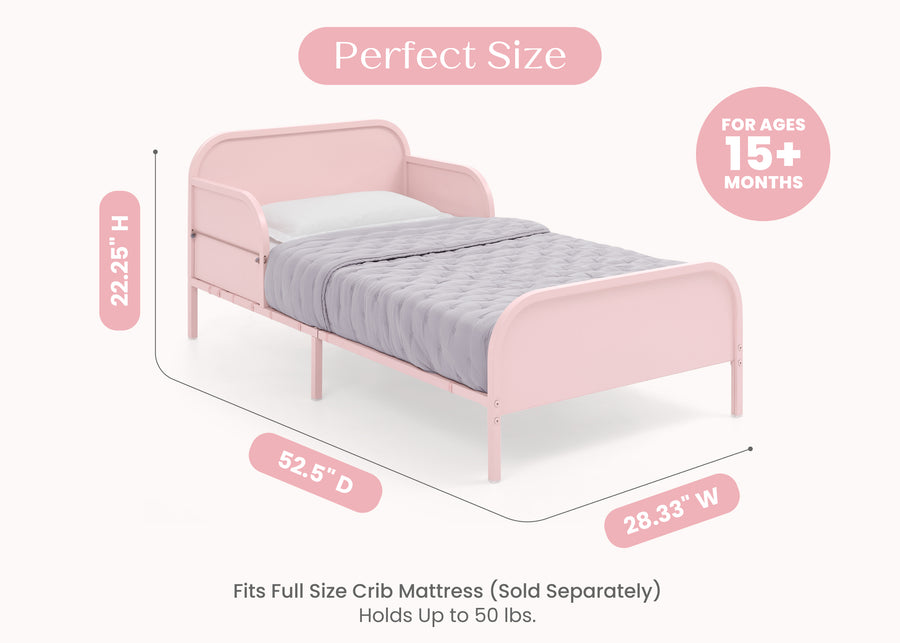 Pink (1695) 18-Magic Magnet Toddler Bed with Customizable Magnets & Built-In Book Storage