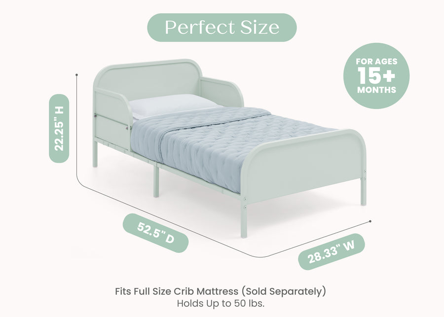 Sage (1699) 4-Magic Magnet Toddler Bed with Customizable Magnets & Built-In Book Storage