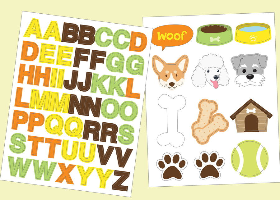 Puppy Wood Floor Toddler Bed with Reusable Stickers 7-Puppy Wood Floor Toddler Bed with Reusable Stickers