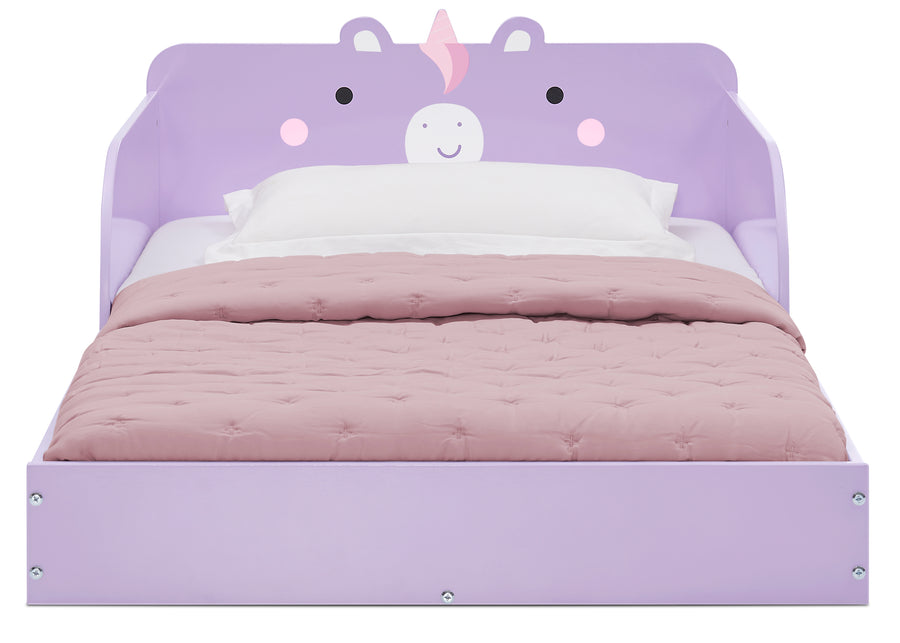 Unicorn (1615) 2-Unicorn Wood Floor Toddler Bed with Reusable Stickers