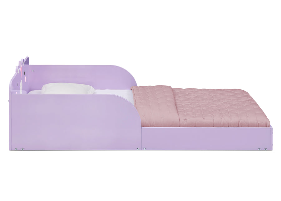 Unicorn (1615) 4-Unicorn Wood Floor Toddler Bed with Reusable Stickers