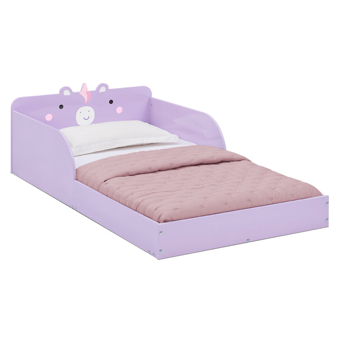 DCB: Unicorn (1615) 6-Unicorn Wood Floor Toddler Bed with Reusable Stickers