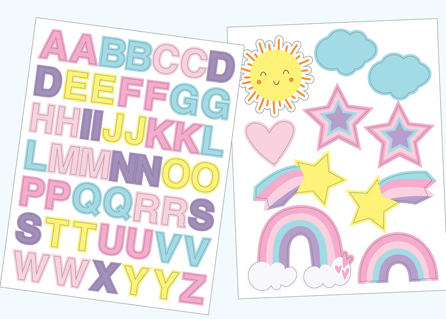 Unicorn (1615) 7-Unicorn Wood Floor Toddler Bed with Reusable Stickers