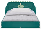 Dino (1616) 2-Dino Wood Floor Toddler Bed with Reusable Stickers