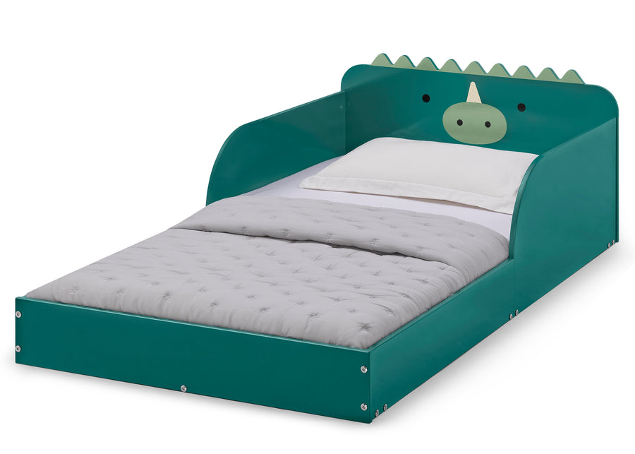 Dino (1616) 3-Dino Wood Floor Toddler Bed with Reusable Stickers